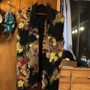 Beautiful multi colored silk vest reversible